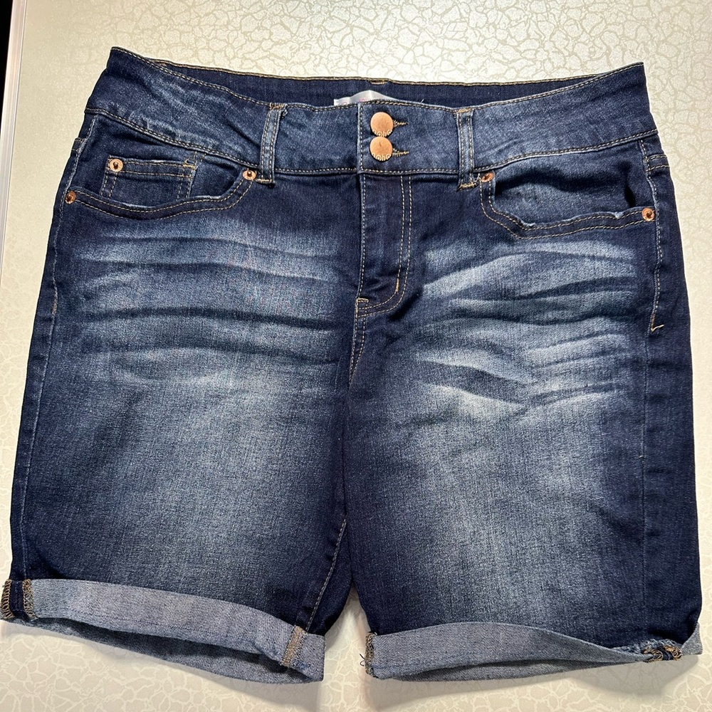 No Boundaries Blue Jean Shorts Distressed Style